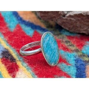 Vintage Taxco Silver Ring, Turquoise Blue Sterling Ring, Southwestern Jewelry